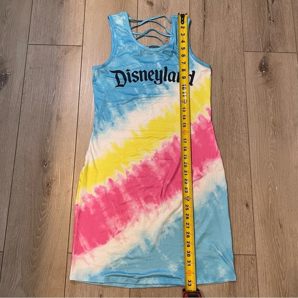 Disney Parks Tie Dye Racerback Tank Mini Dress Pastel Rainbow S - Picture 7 of 8